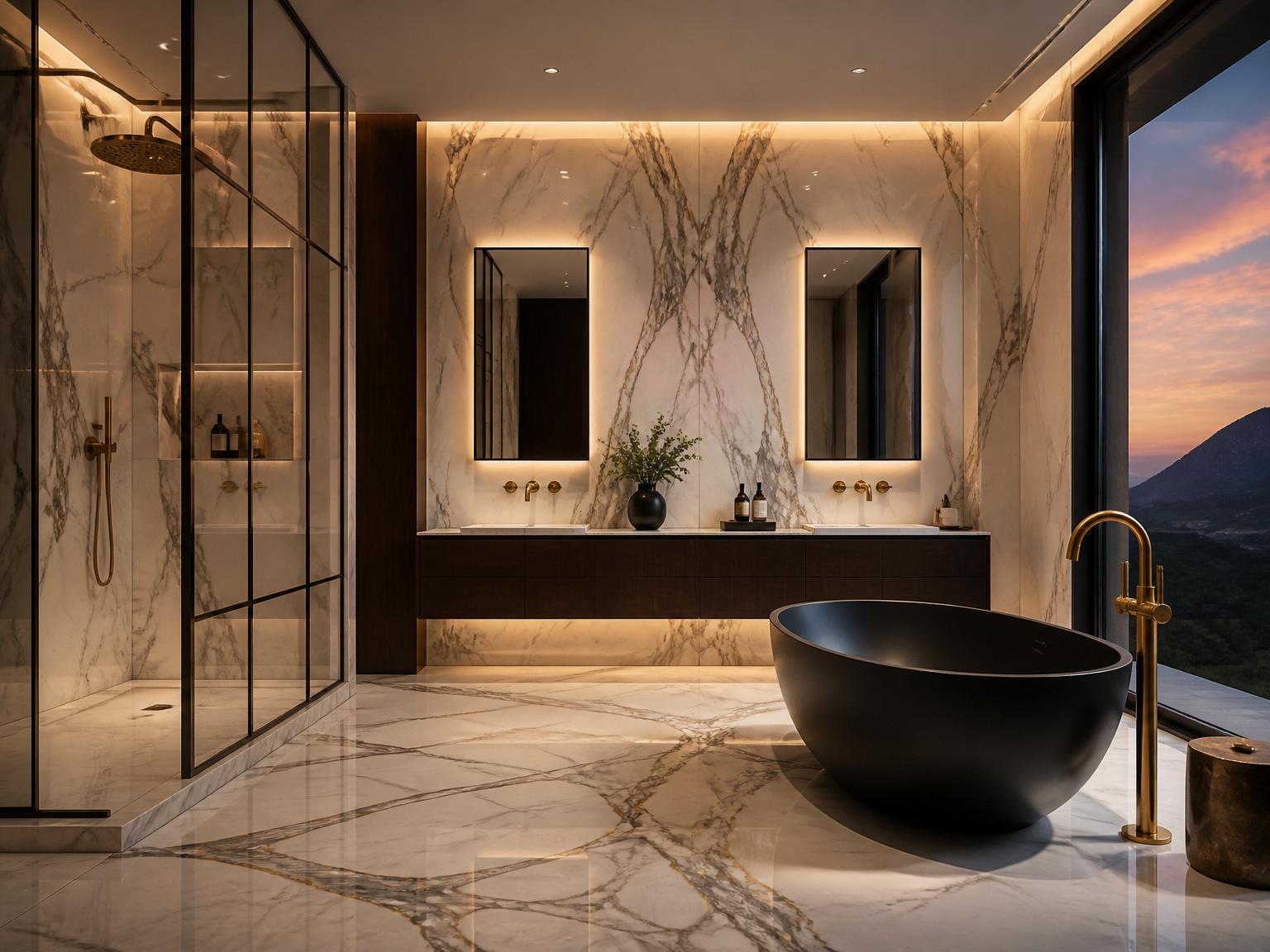 Baño Master de Lujo — Mármol & Bronce